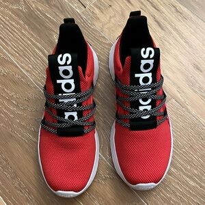 Mens adidas lite racer slip on cloud foam shoes red 8.5